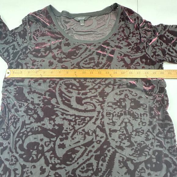 Simply Vera Verawang Top Women Large Purple Velvet Burn Out Dark Romantic Whimsy - Picture 8 of 11